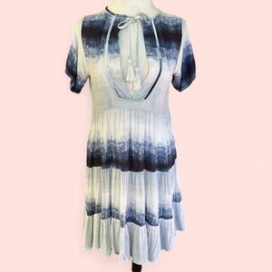 Blue‎ Tie-Dye Tiered Mini Dress – Size S – The Impeccable Pig - Boho Indie